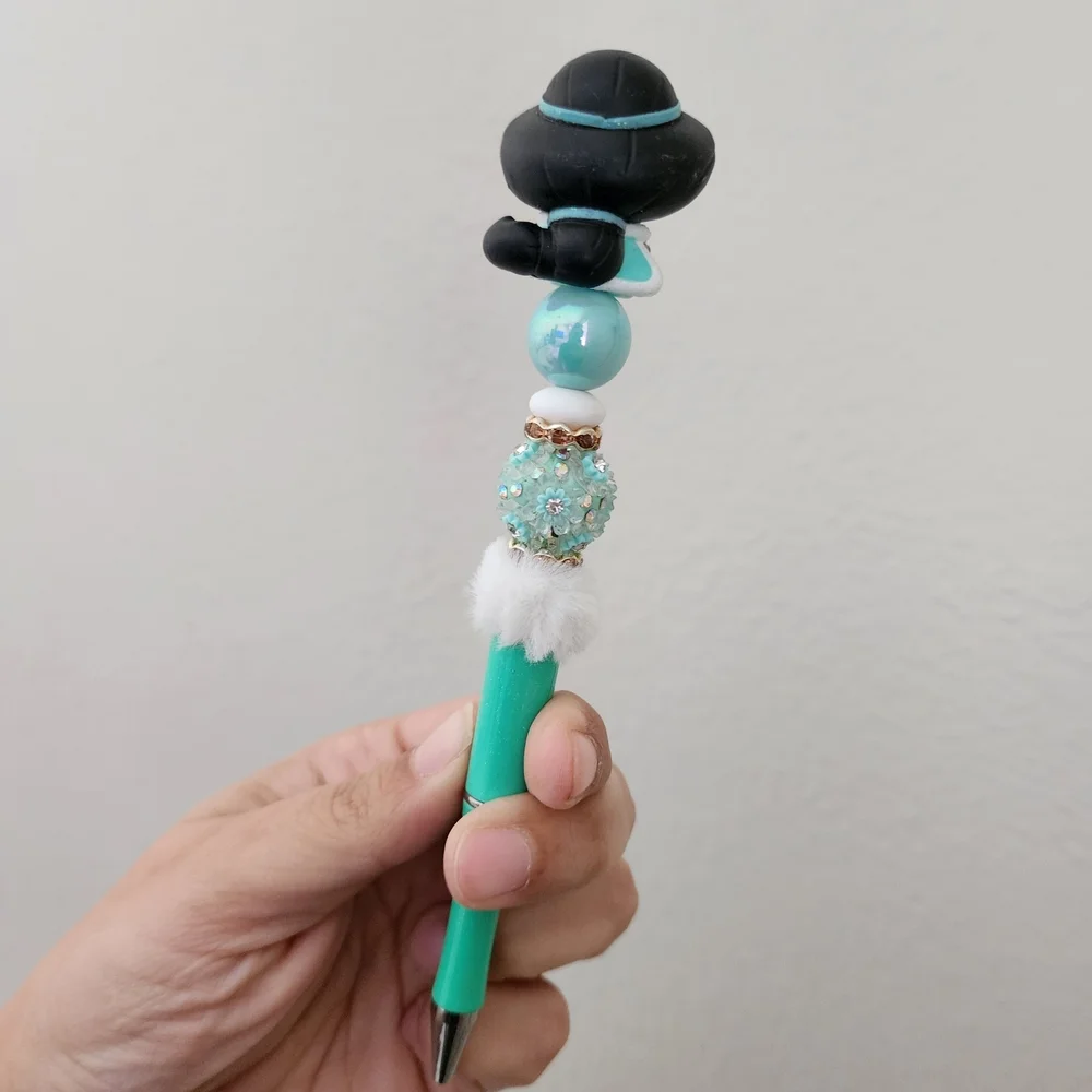Disney Princess Jasmine Doorable Beaded Pen Black Ink Custom Made
